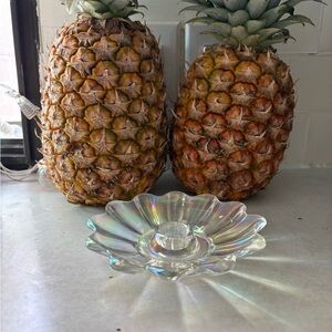 Vintage Iridescent Glass Candle Holder